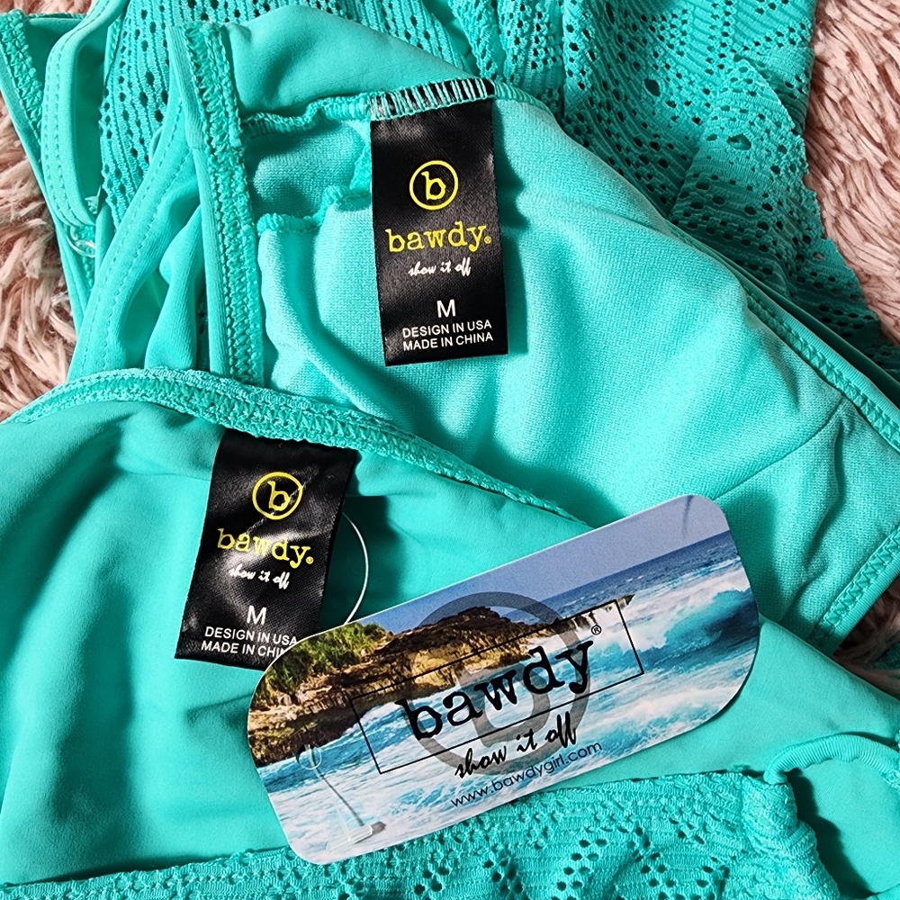 Turquoise Ruffle Flounce Matching Bikini Set - Picture 9 of 9